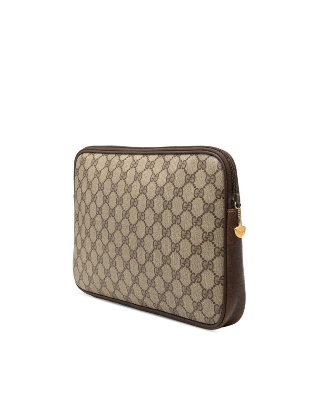 Gucci Vintage GG Supreme Clutch Pre Owned 004 115 Beige Brown Leather - Picture 2 of 6